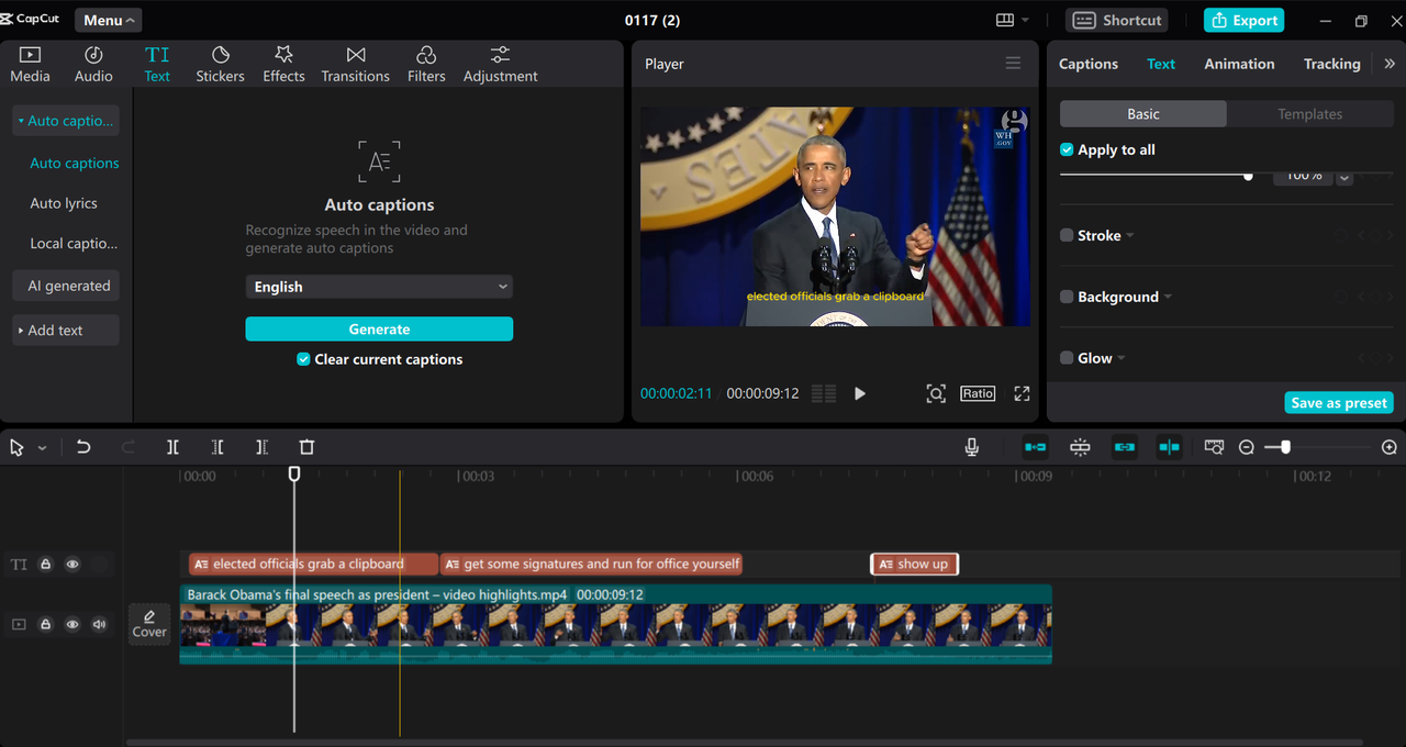 CapCut desktop video editor interface