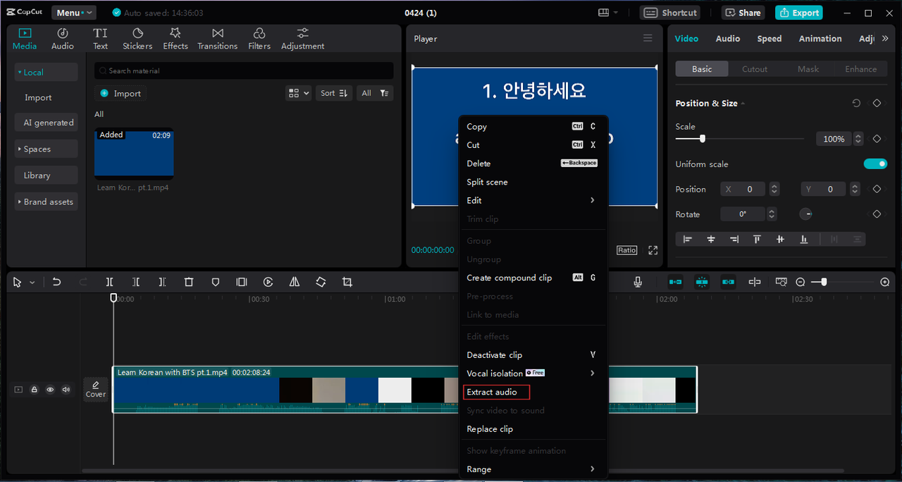 Image showing how to extract audio from videos