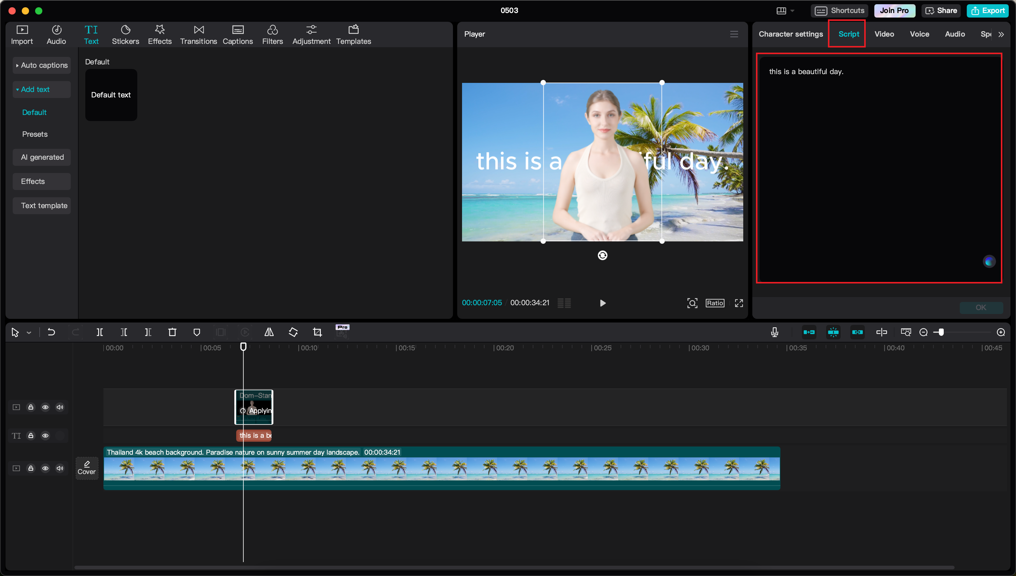 how to edit scripts on CapCut