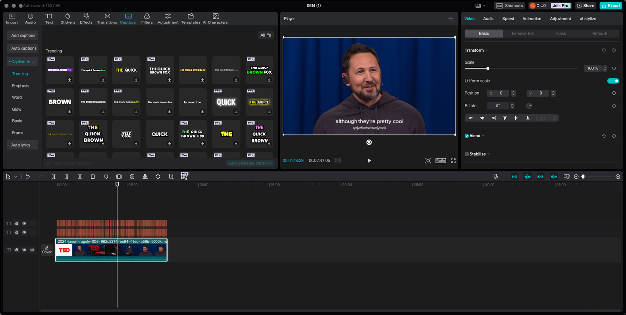 CapCut video editor