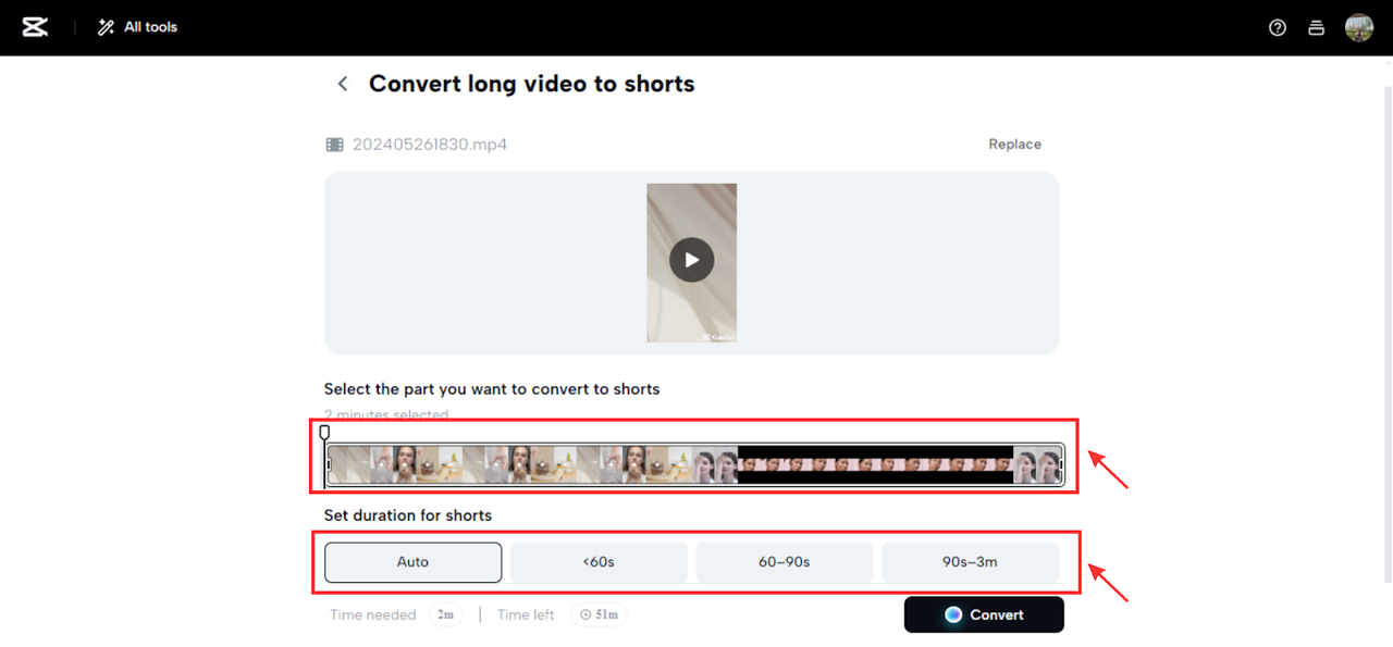 Customize video parts and durations