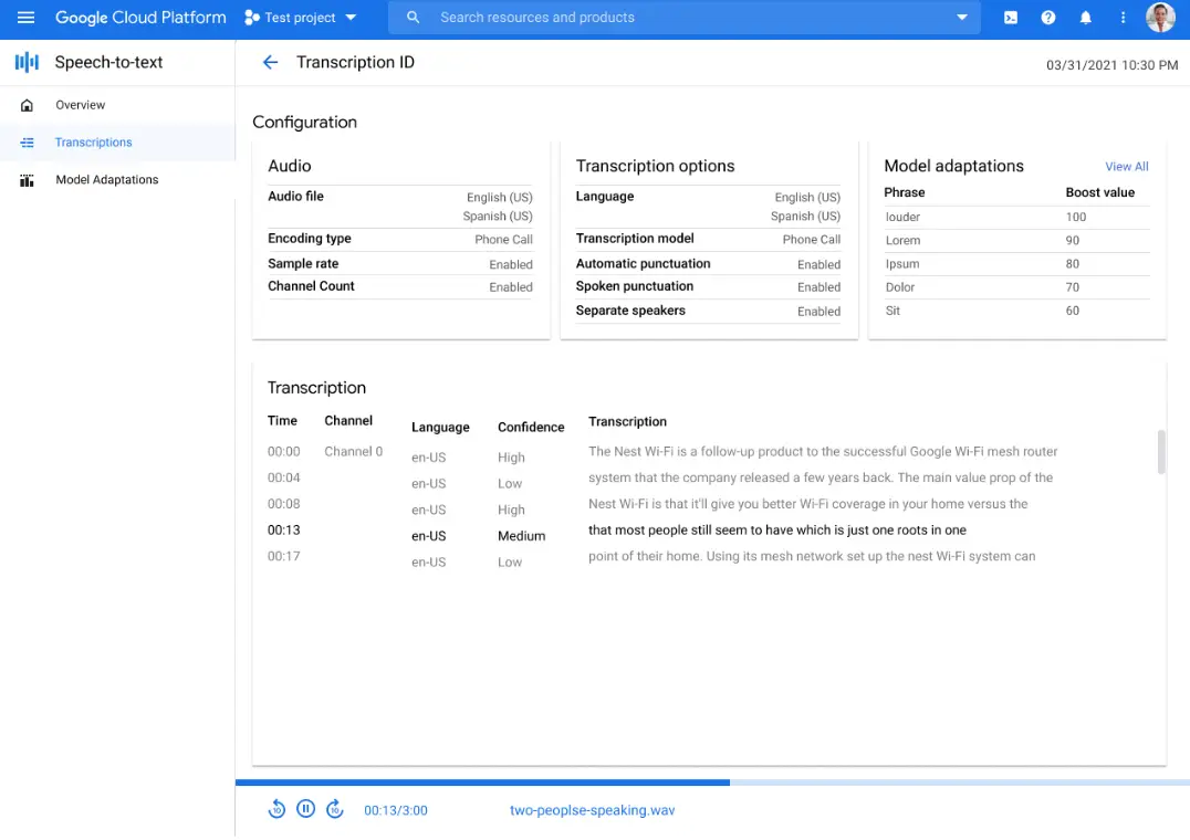  Google cloud text-to-speech