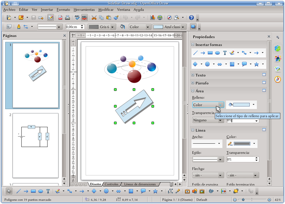 Apache OpenOffice Draw interface showing colors and tools for creating calligraphy fonts