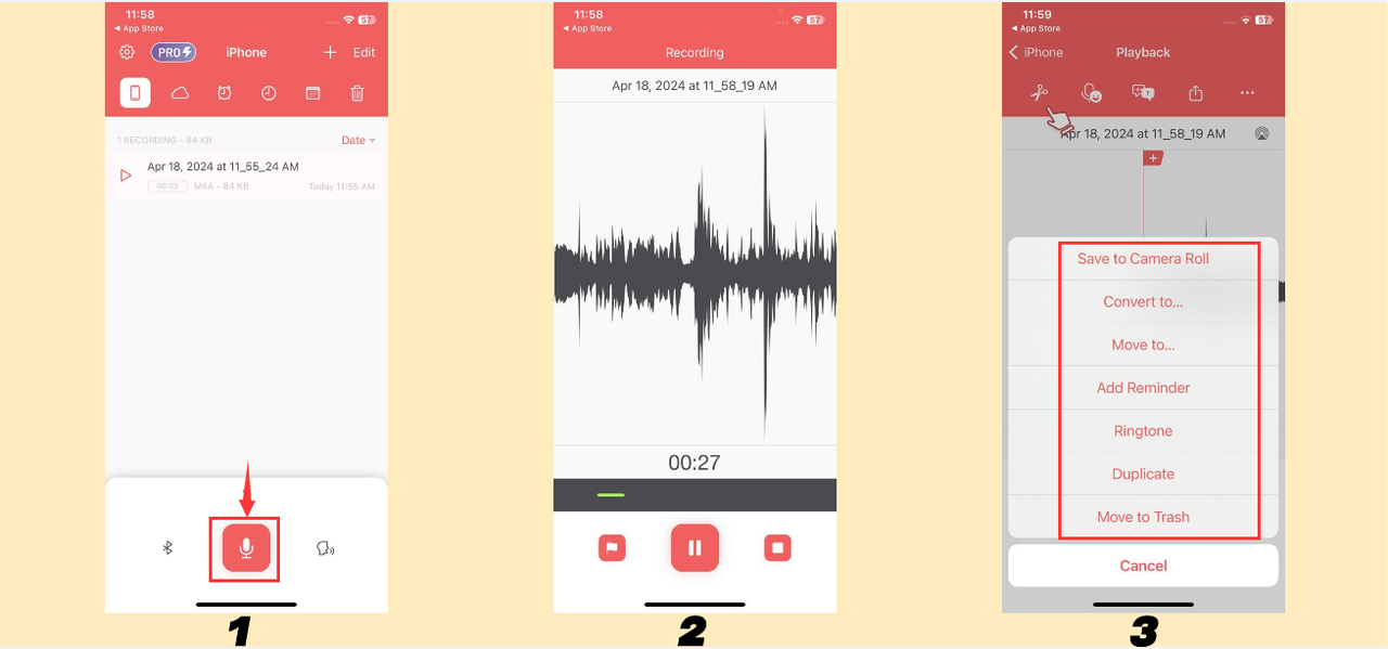 Voice memo App Voice recorder & Memos Pro