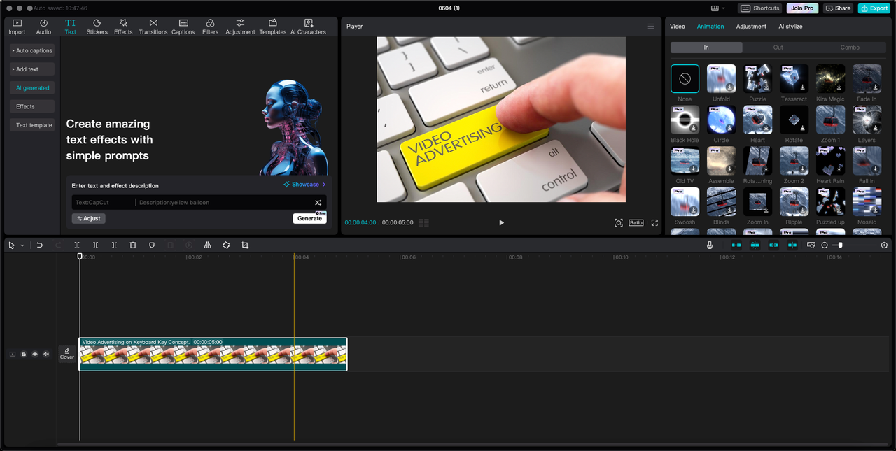 CapCut video editor