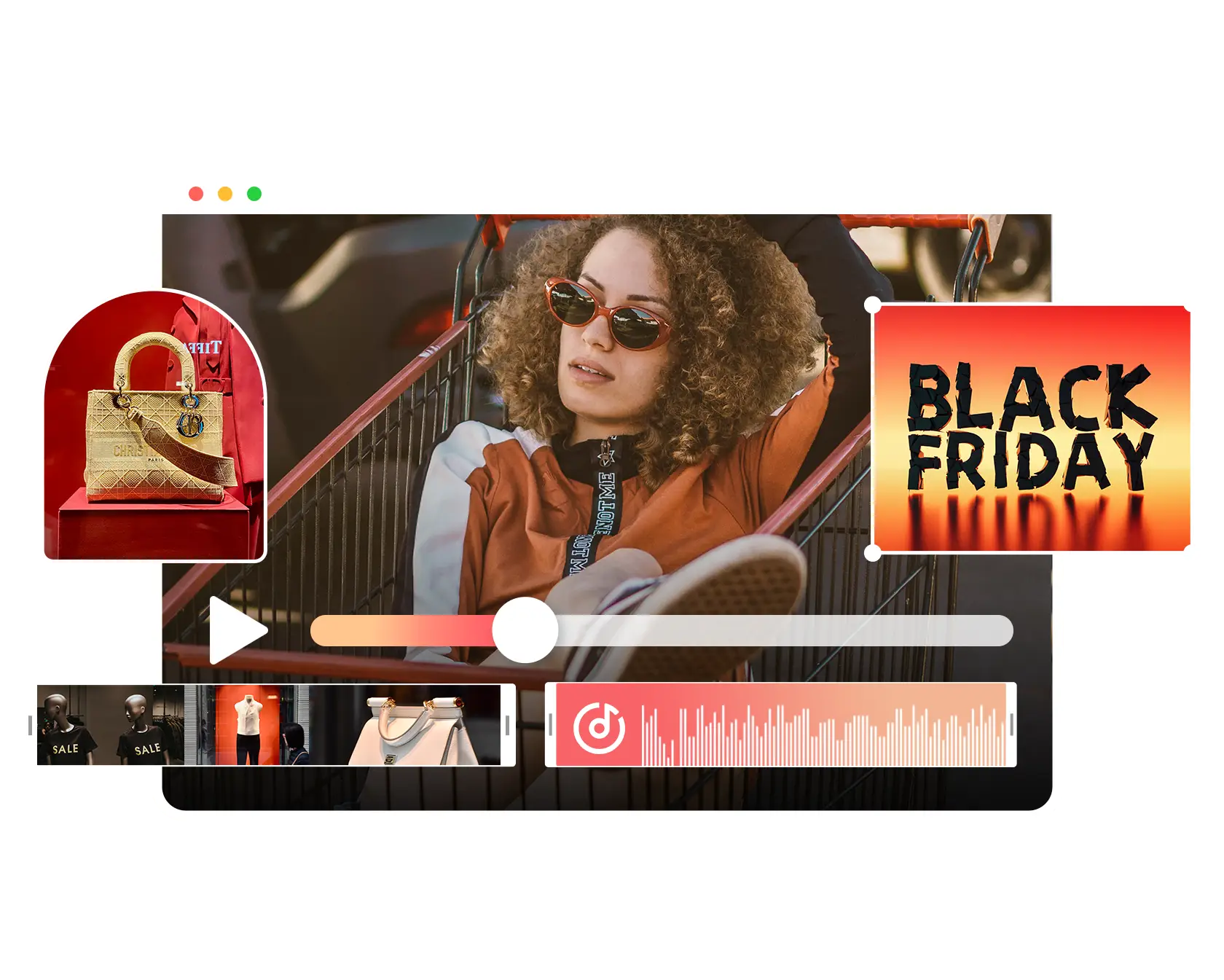 Criador de vídeo gratuito da Black Friday 