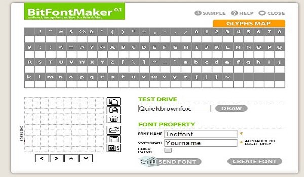 BitFontMaker interface