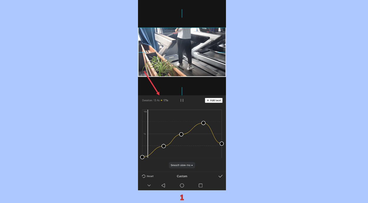 Speed curve in CapCut App