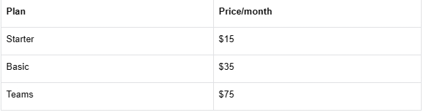 Move one pricing plans