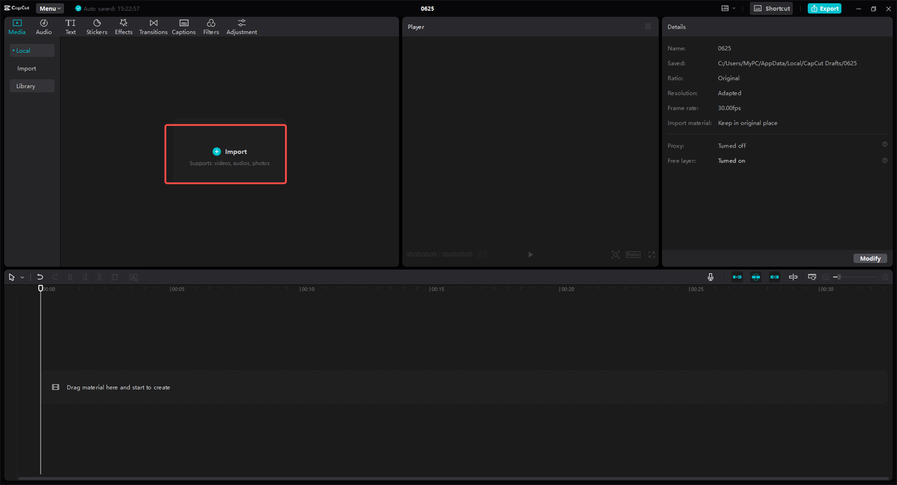 Import the file