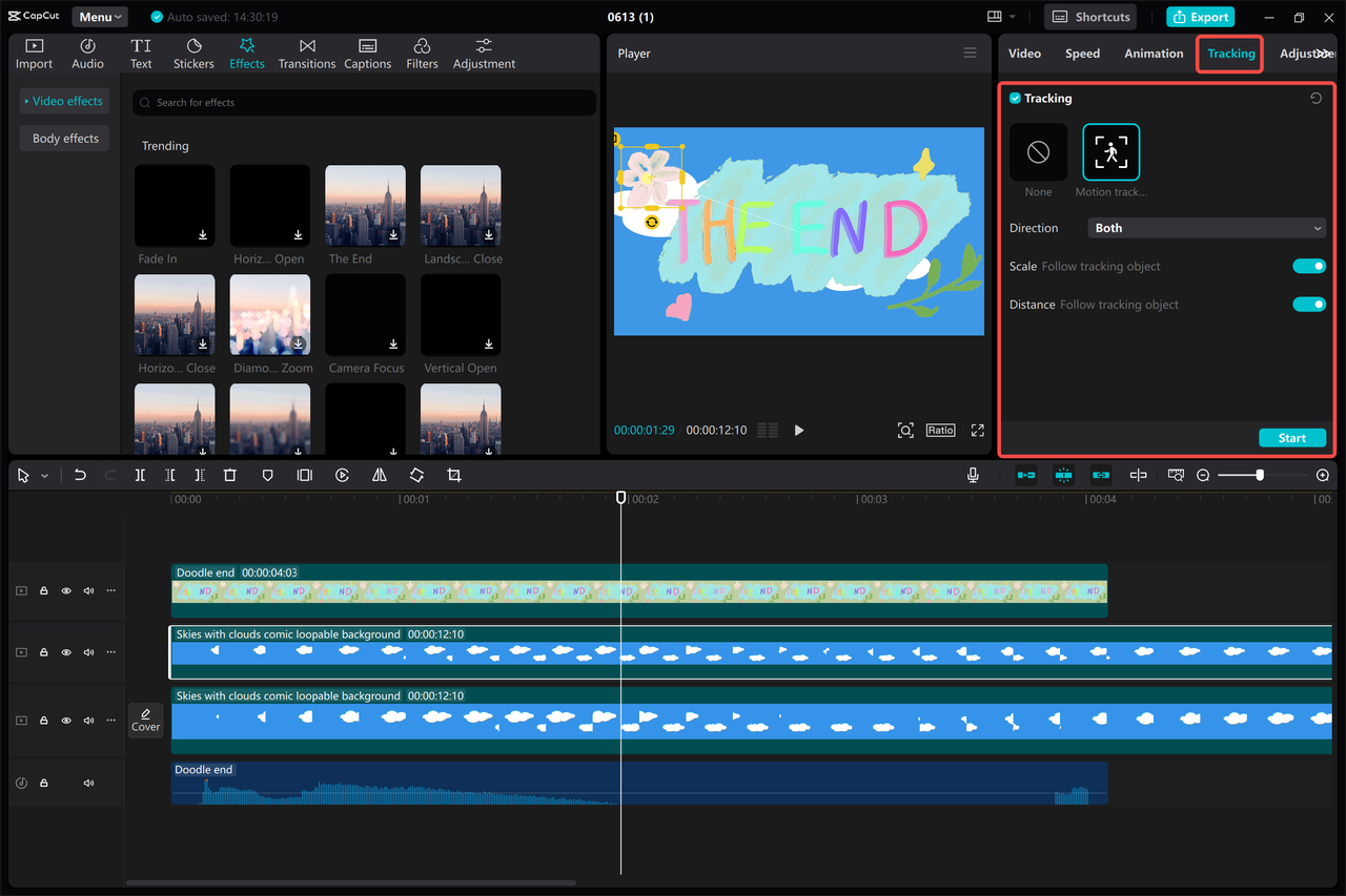 Use camera tracking in the CapCut desktop video editor