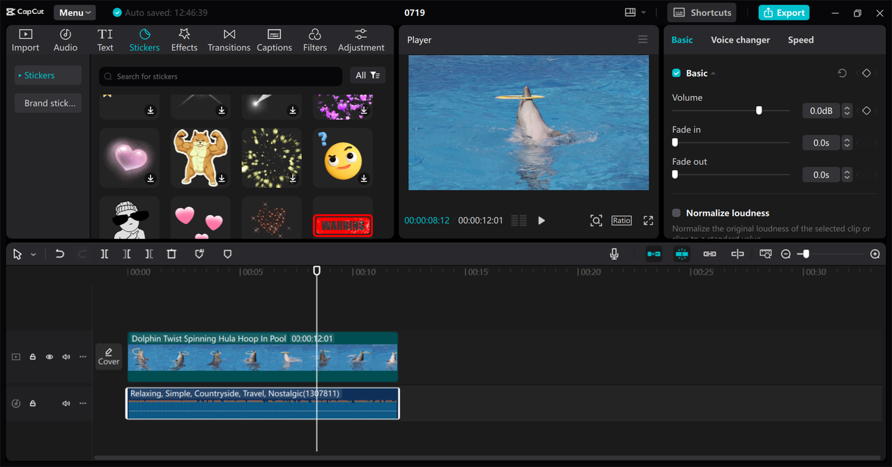 Editing interface of the CapCut desktop video editor - a user-friendly tool for creating YouTube thumbnails