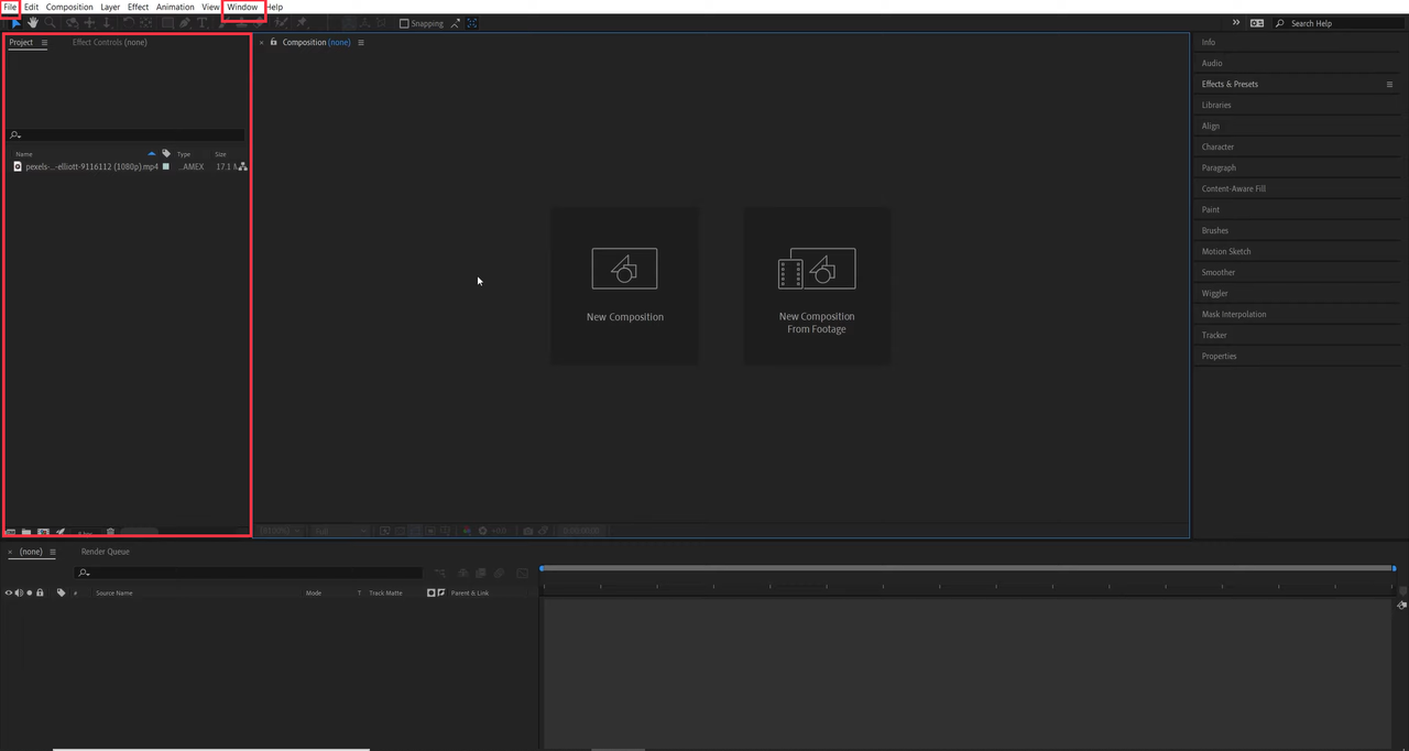 Importing media in Premiere Pro to remove background