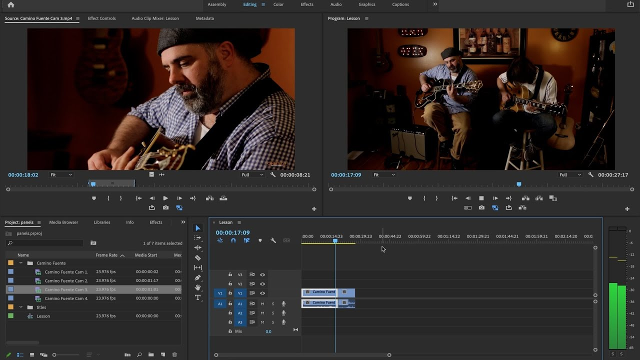 Interface of Adobe Premiere Pro - a popular gaming video editing software 