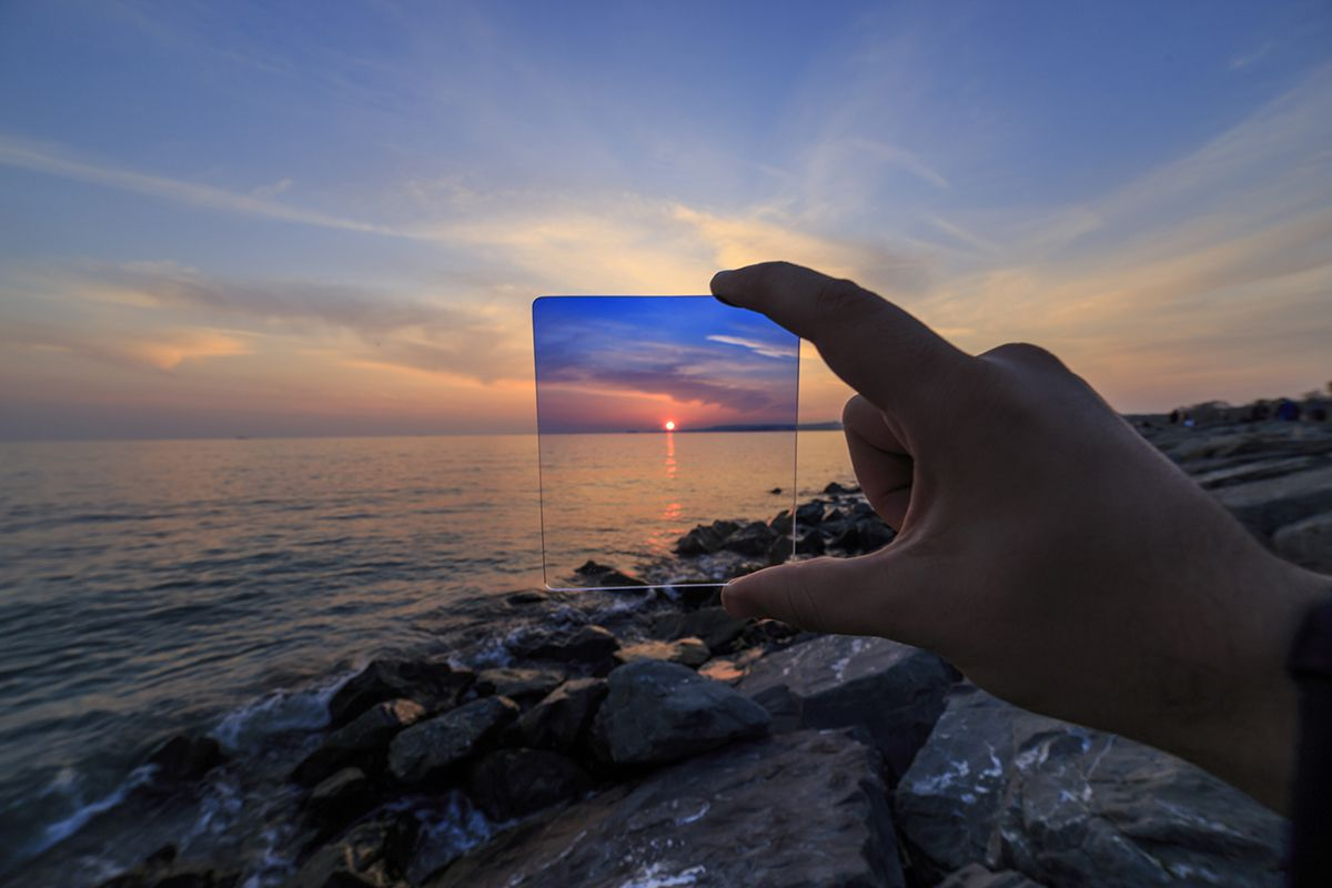 A picture taken with a graduated neutral density filter