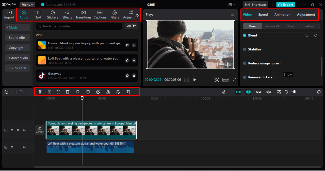  Editing video to a professional level in the CapCut desktop video editor