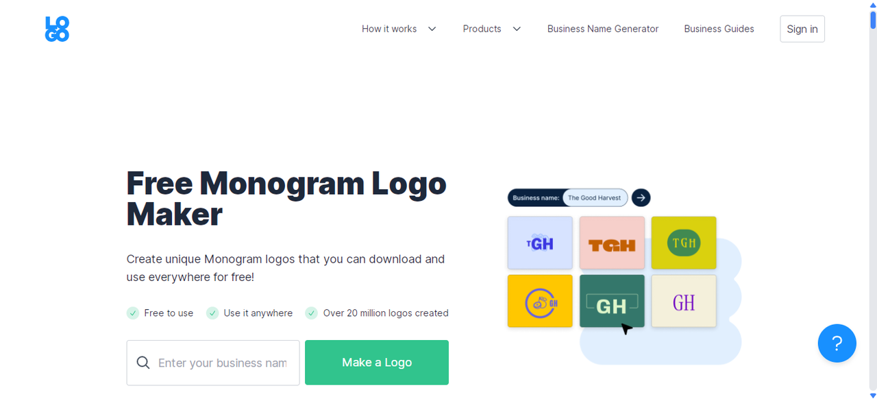 Image showing LOGO monogram generator free design page