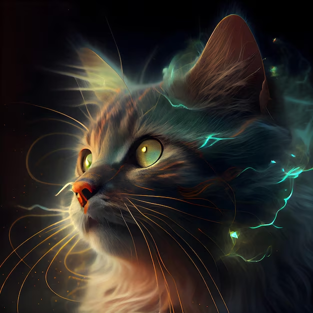 Fantasy or magical cat portraits