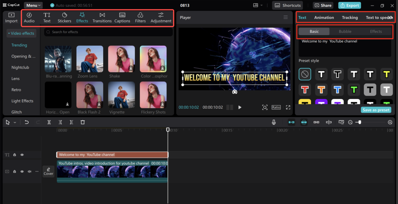 Customizing intro and outro templates according to your brand in the CapCut desktop video editor 