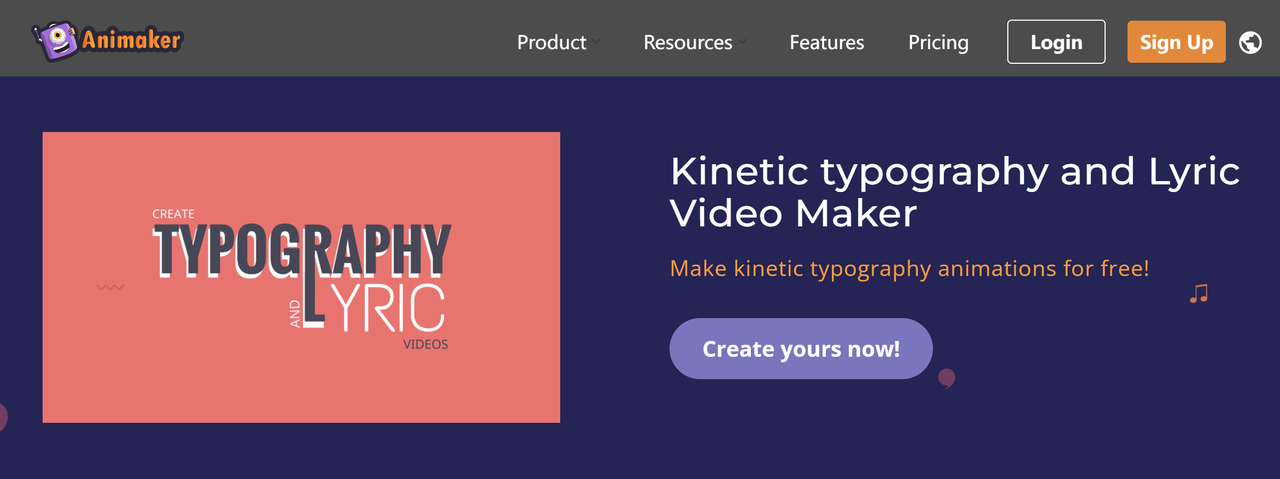 Interface of Animaker - another way to make animated lyric videos with ease