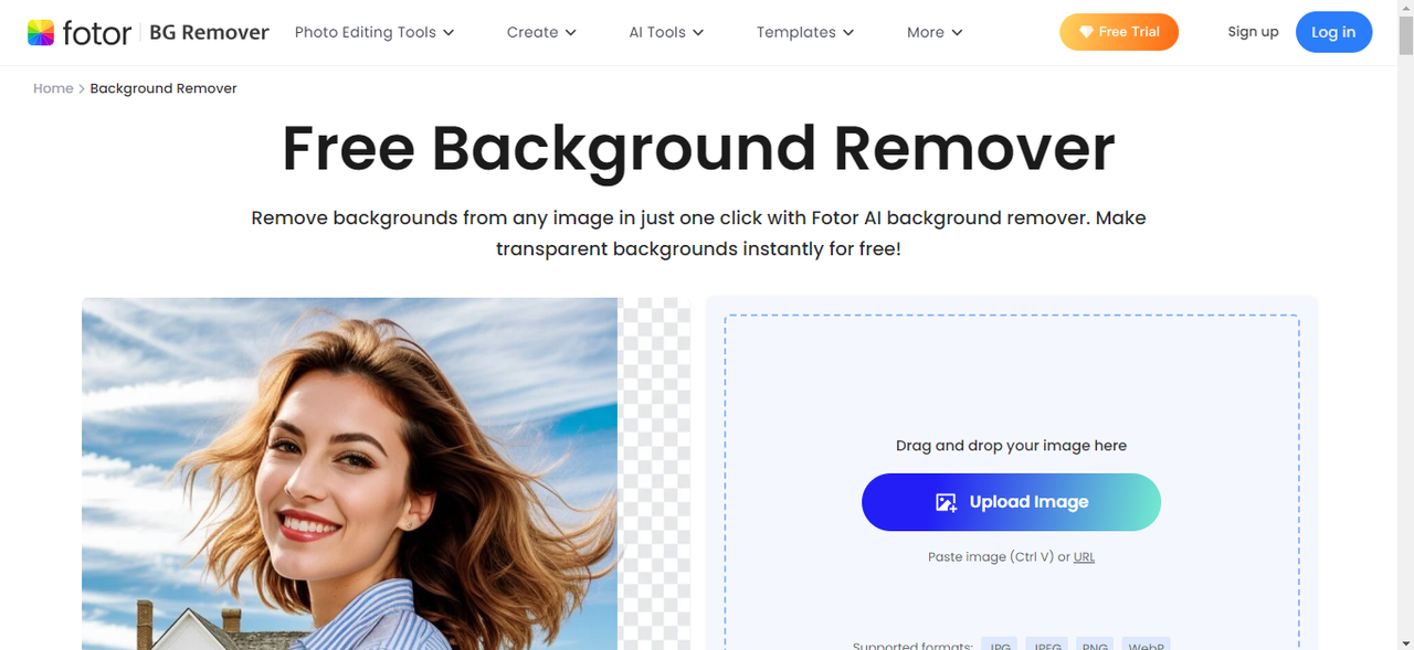 Remove background with Fotor