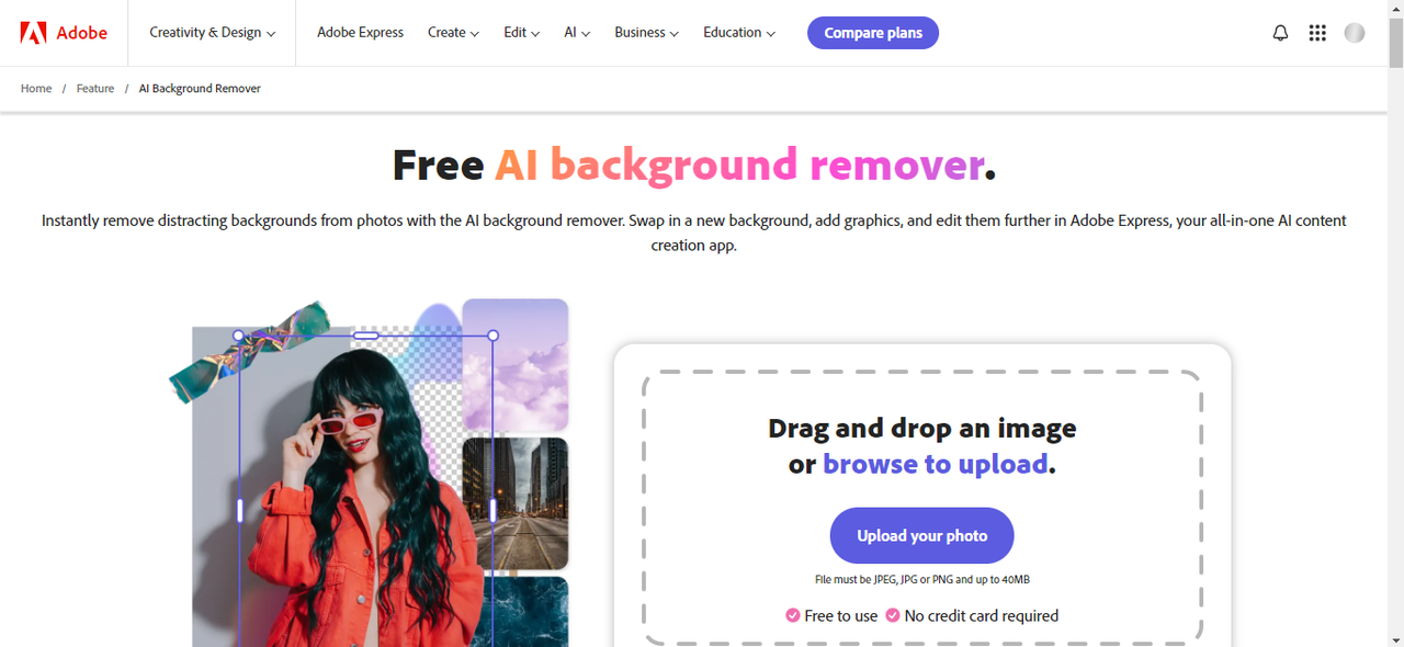 Remove background with Adobe 