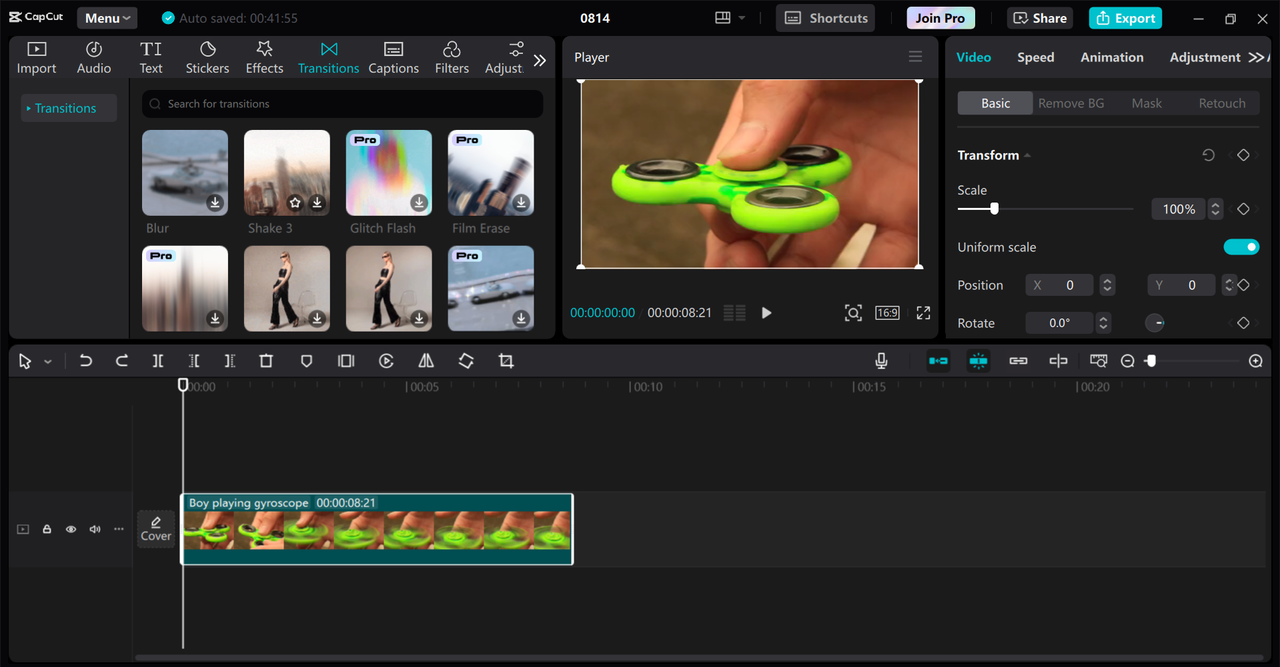 Editing interface of the CapCut desktop video editor - a perfect tool for making YouTube videos