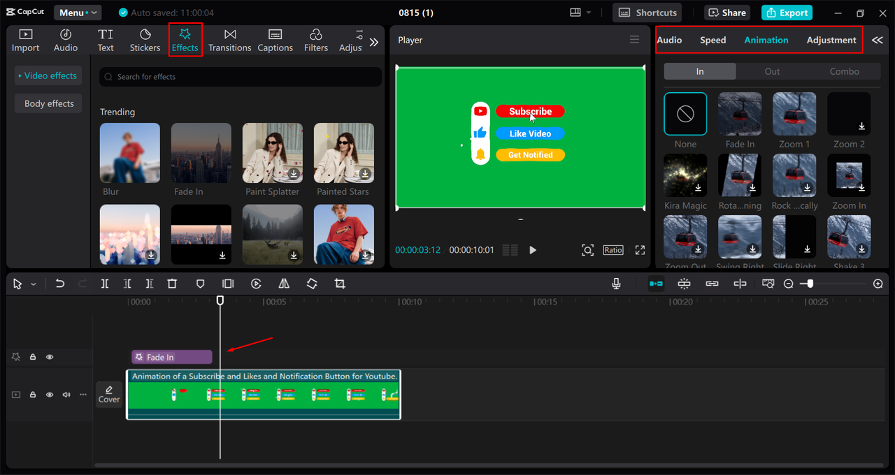 Showing how to create a YouTube ad video in the CapCut desktop video editor