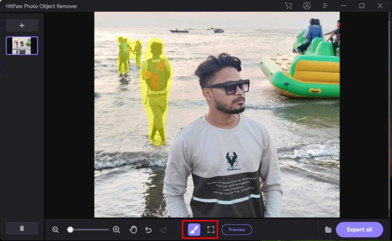 Interface of HitPaw - a professional desktop editor to remove people from the picture