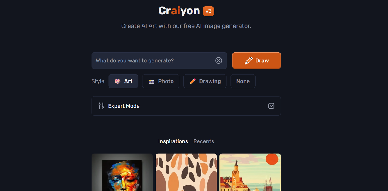 Craiyon's Interface