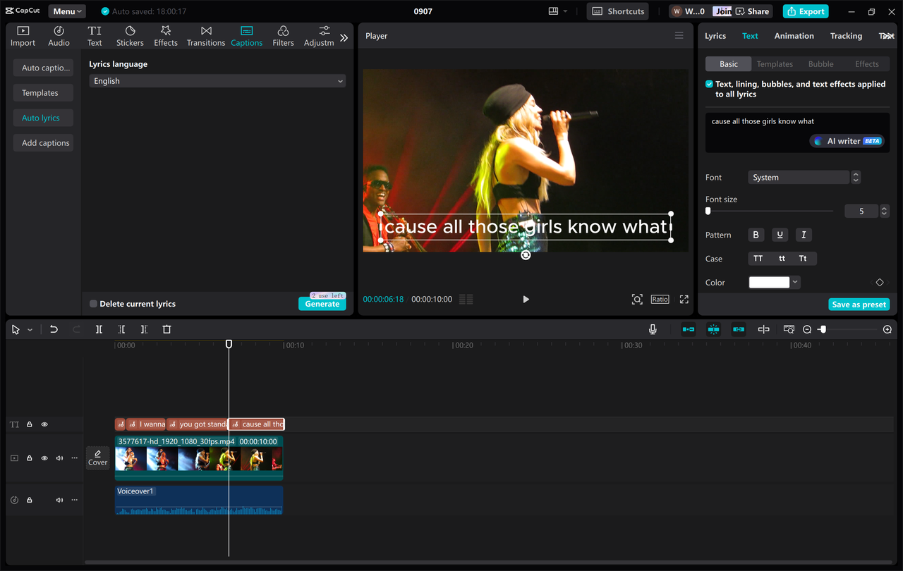 Interface of the CapCut desktop video editor - the best tool to create karaoke songs