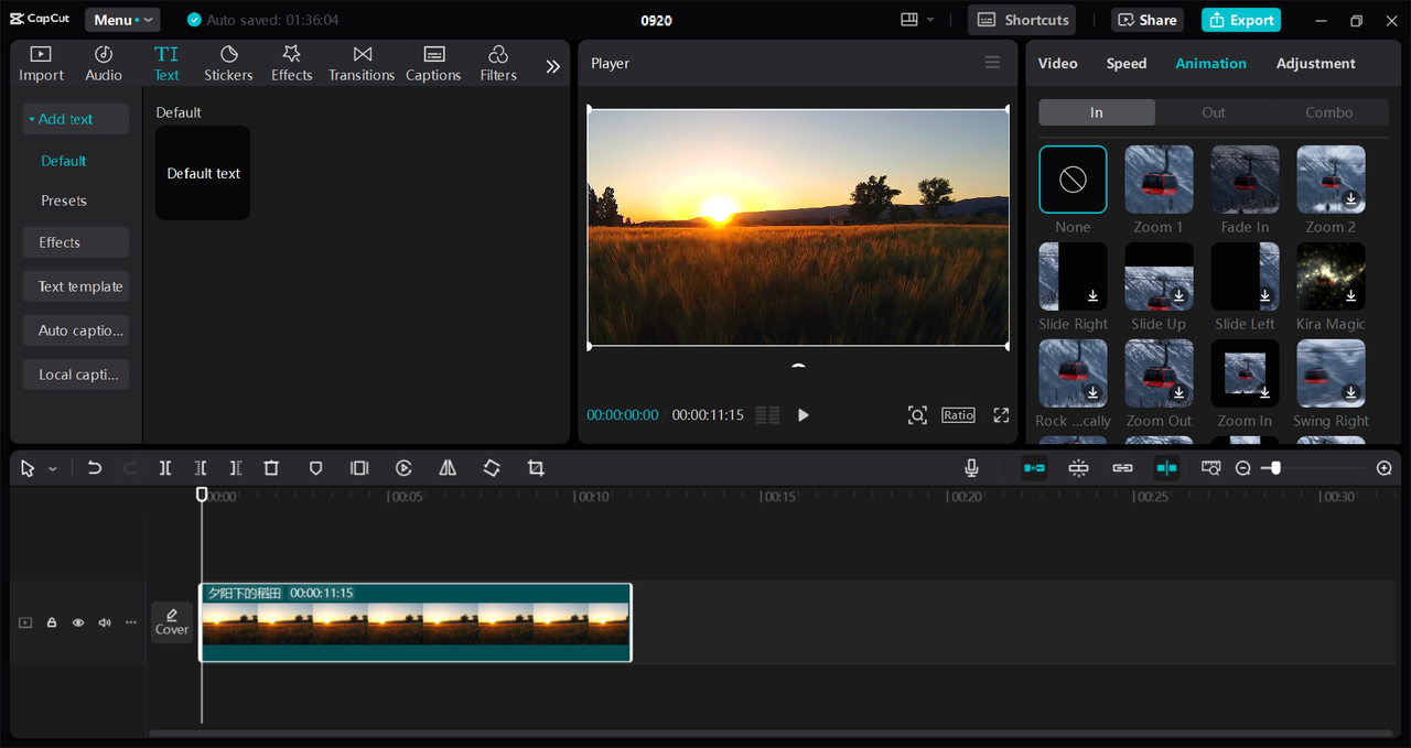 Interface of the CapCut desktop video editor - a user-friendly movie preview voice generator