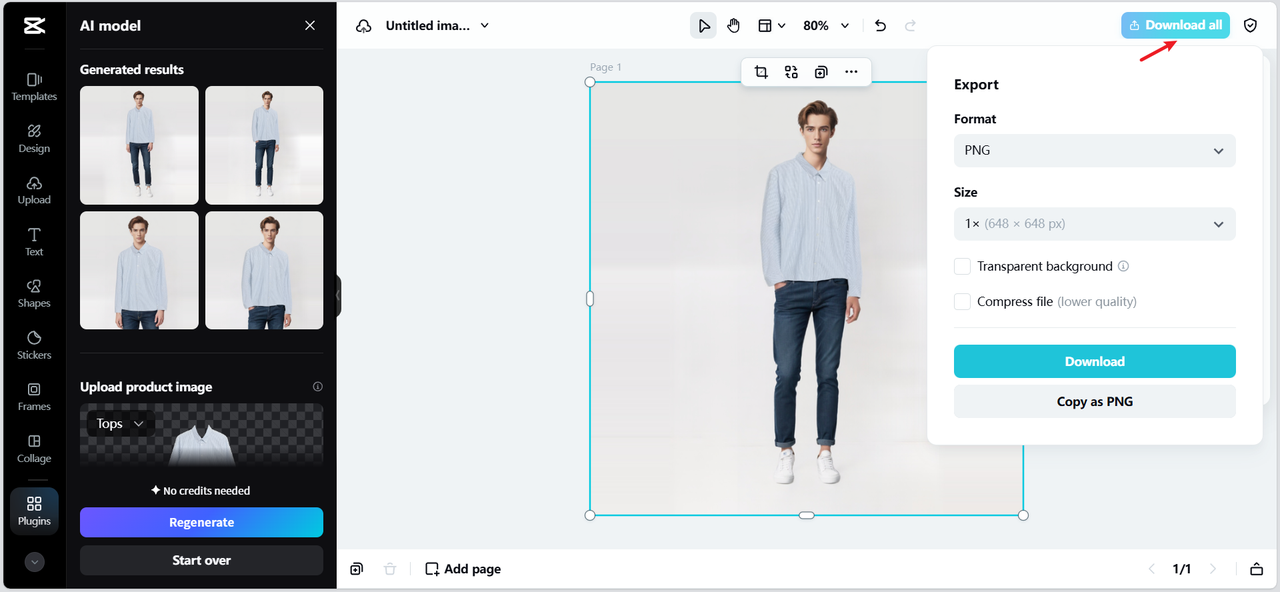 Export your AI model image