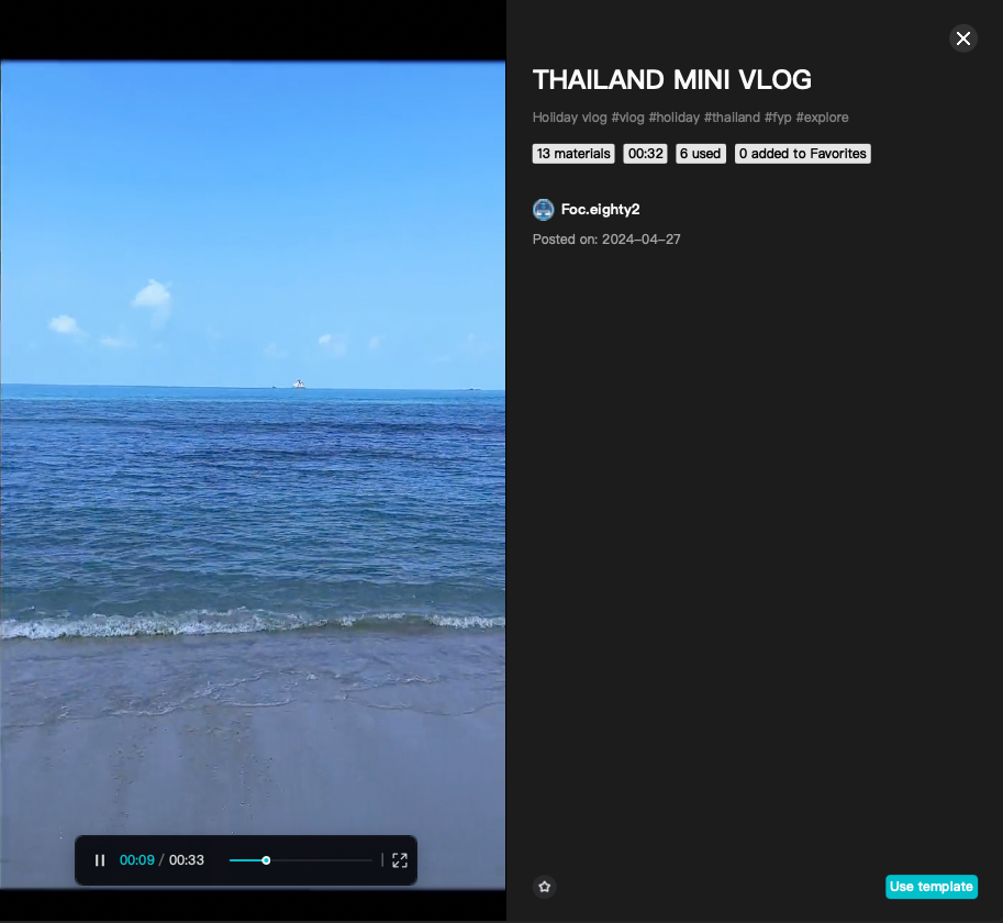 Thailand mini vlog template