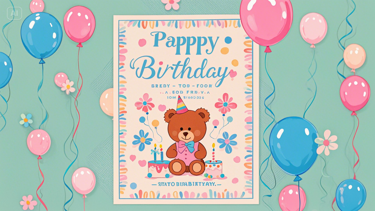 Birthday party invitation card by Dreamina