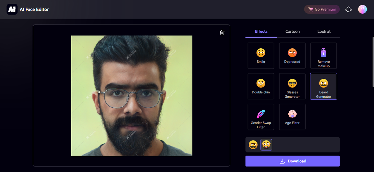 Create AI beard with Media.io