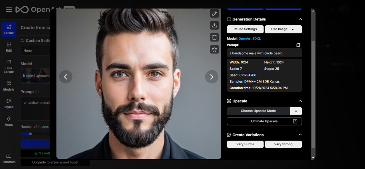 Create AI beard with OpenArt