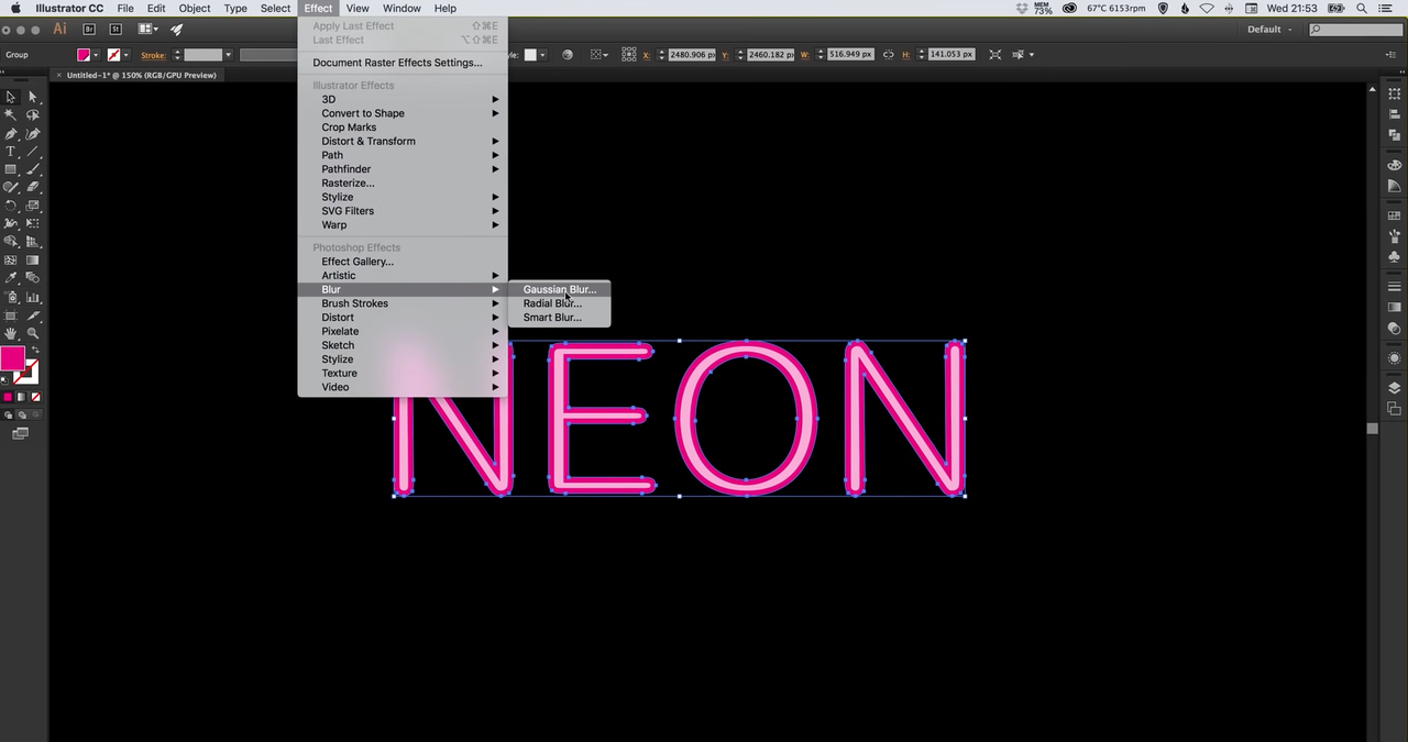 Adding depth to neon Illustrator effect