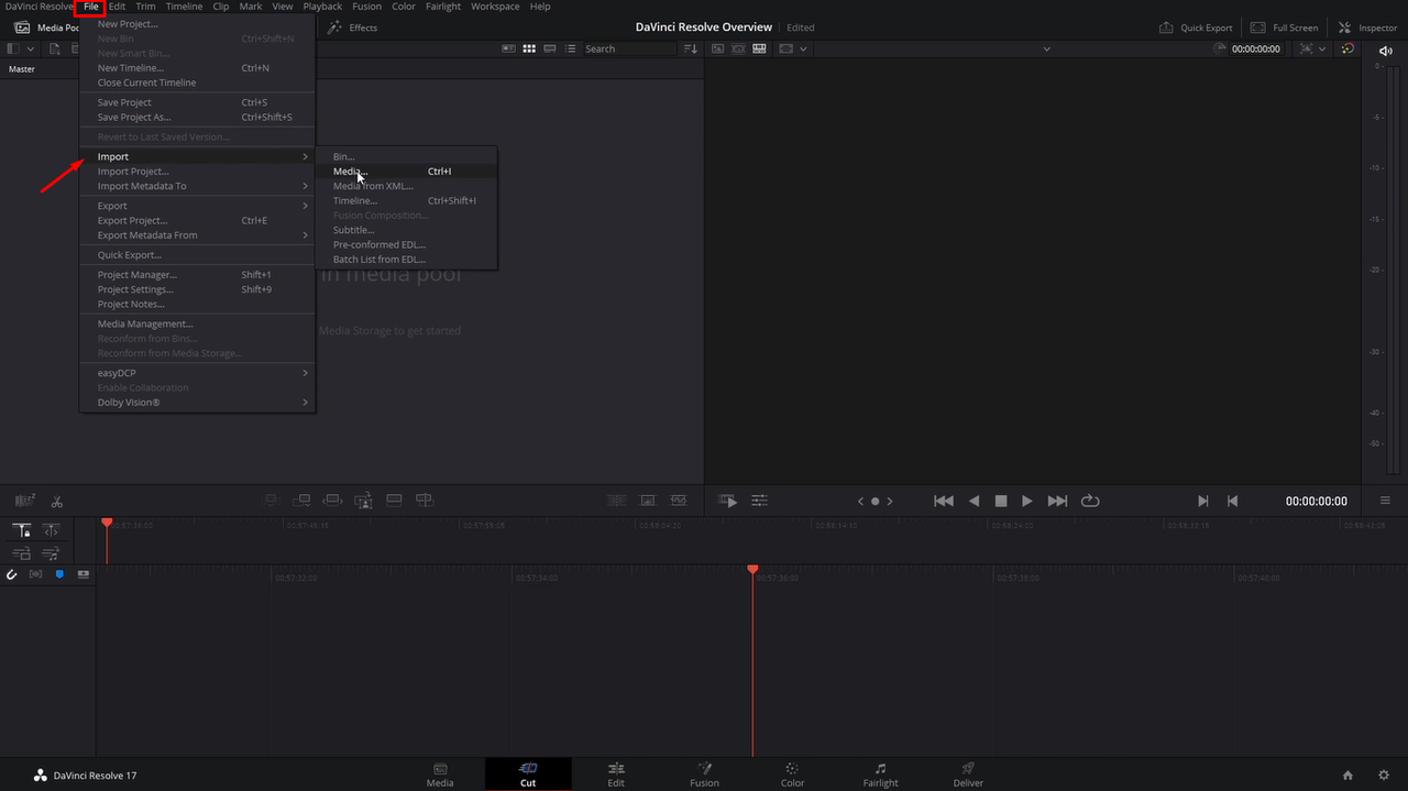 DaVinci tutorial showing how to import videos for editing 