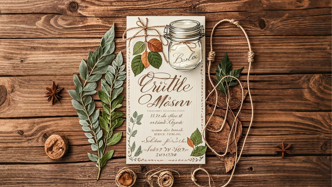 Rustic wood invitations 