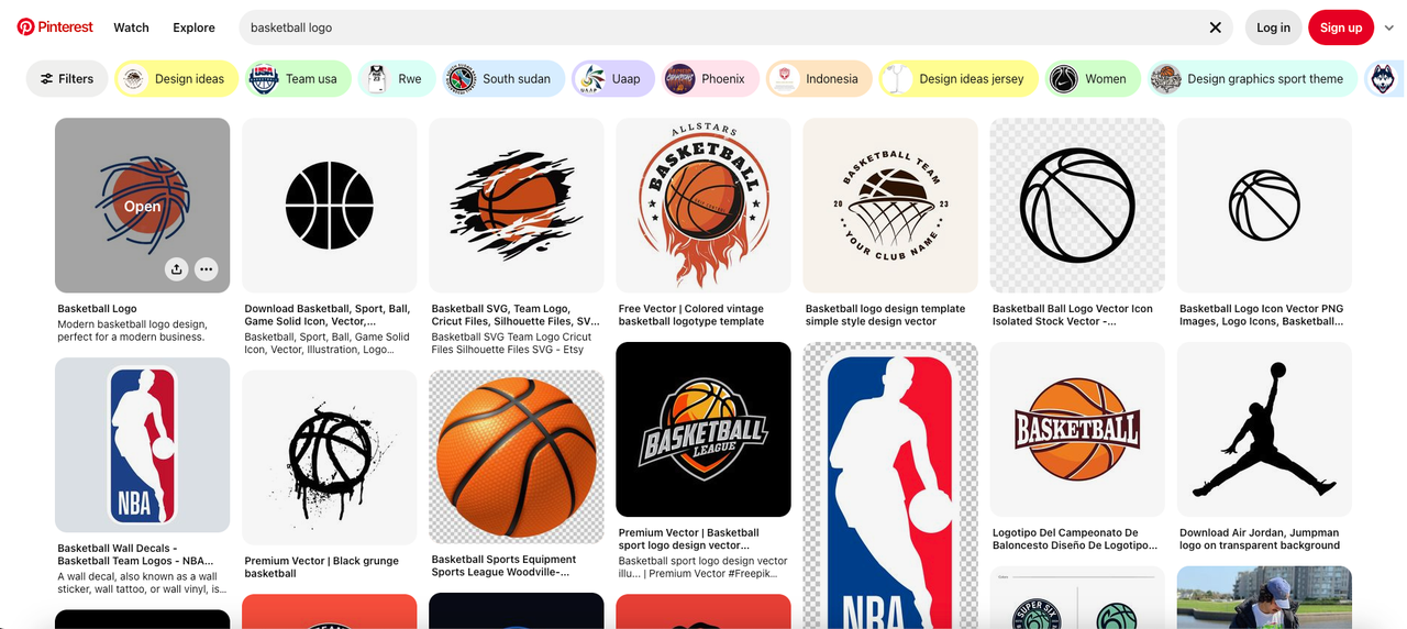 Pinterest: resource website of basketball logo designs