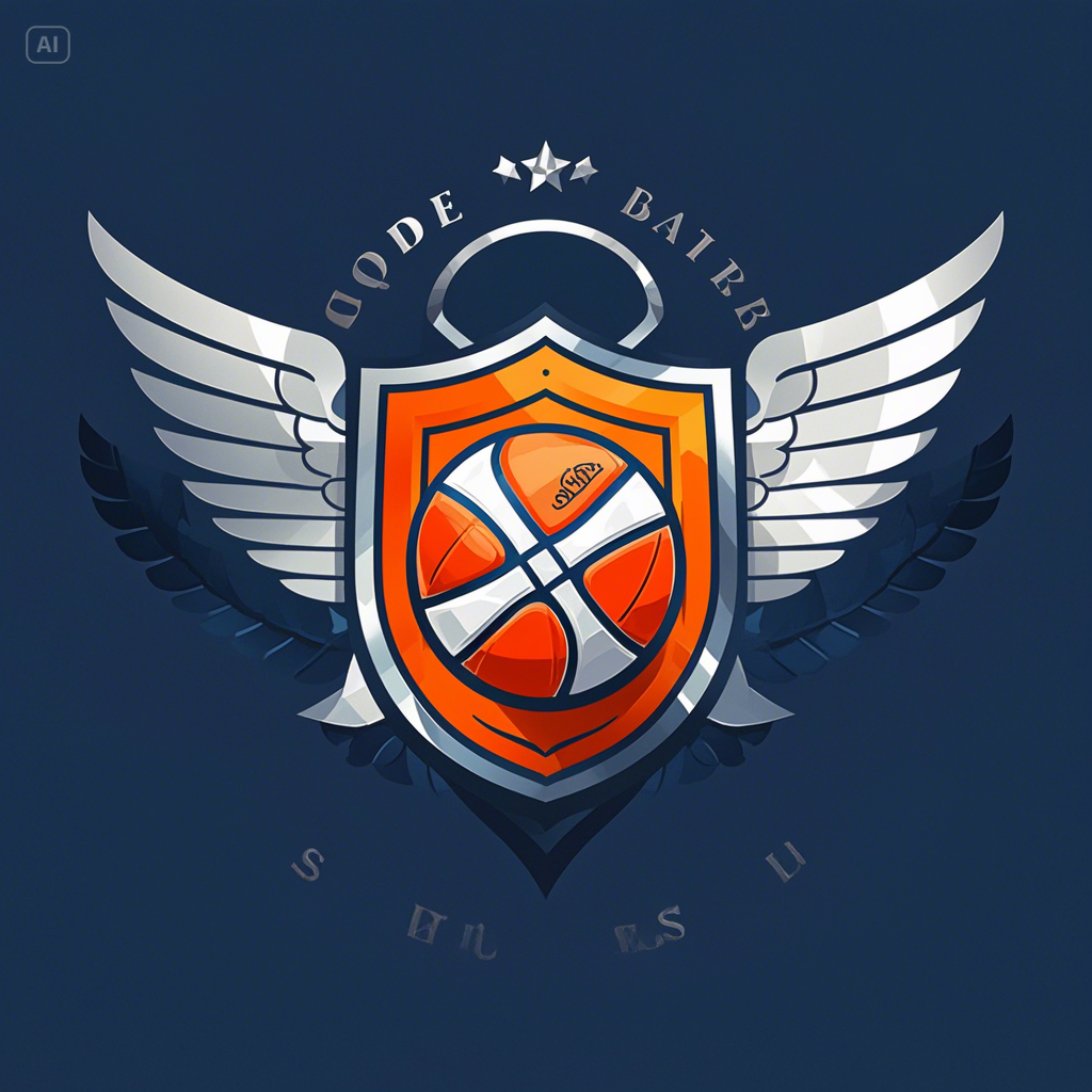 Shield-wing basketball logo