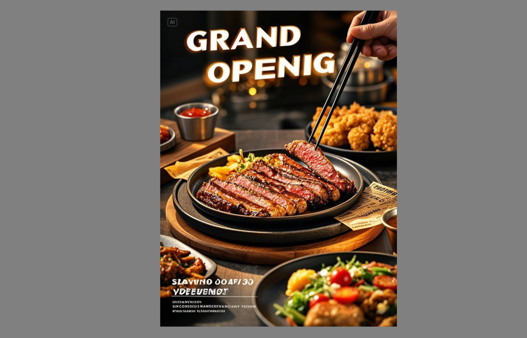 Restaurant grand opening flyer