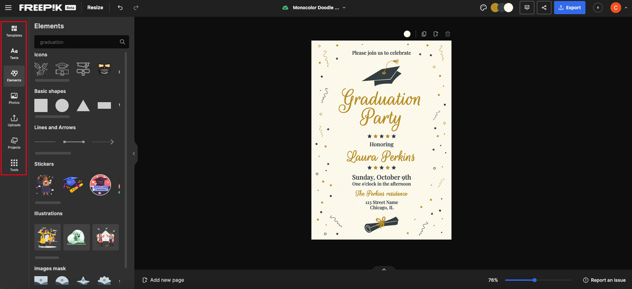 Customize your graduation flyer