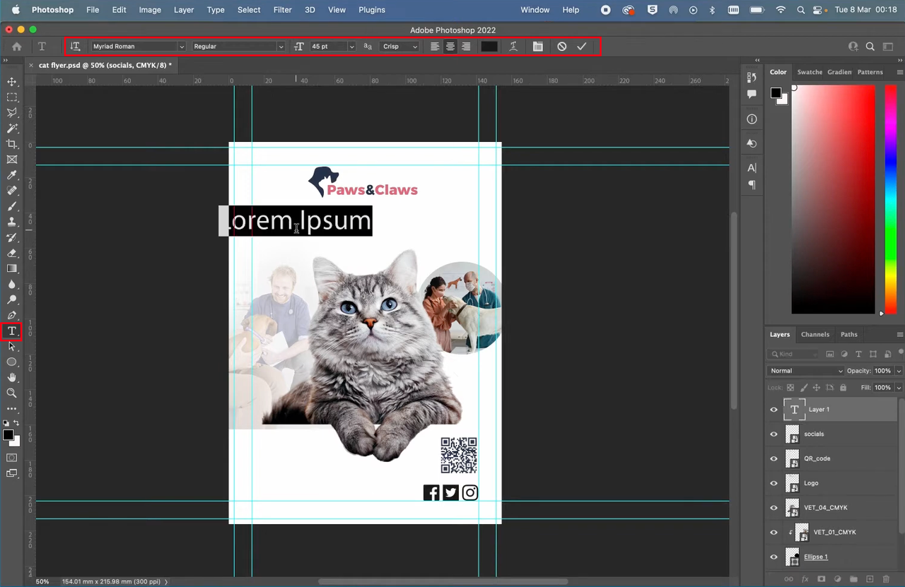  How to create flyers with photoshop: Use the text tool to add text to your flyer