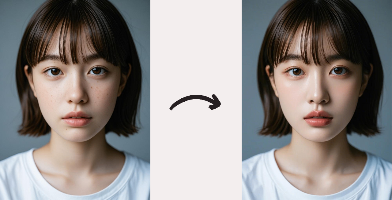 retouching bangs image