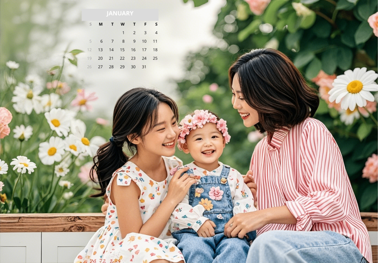 Family photo calendar