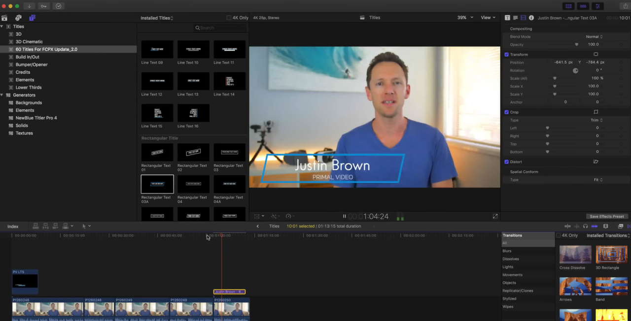 Interface of Final Cut Pro - an effective FCPX text animation