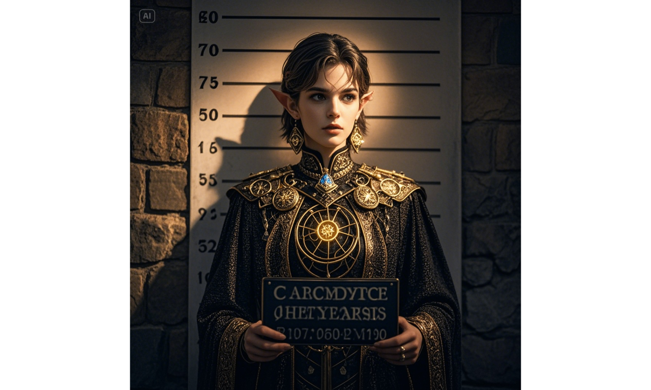 Fictional character mugshot