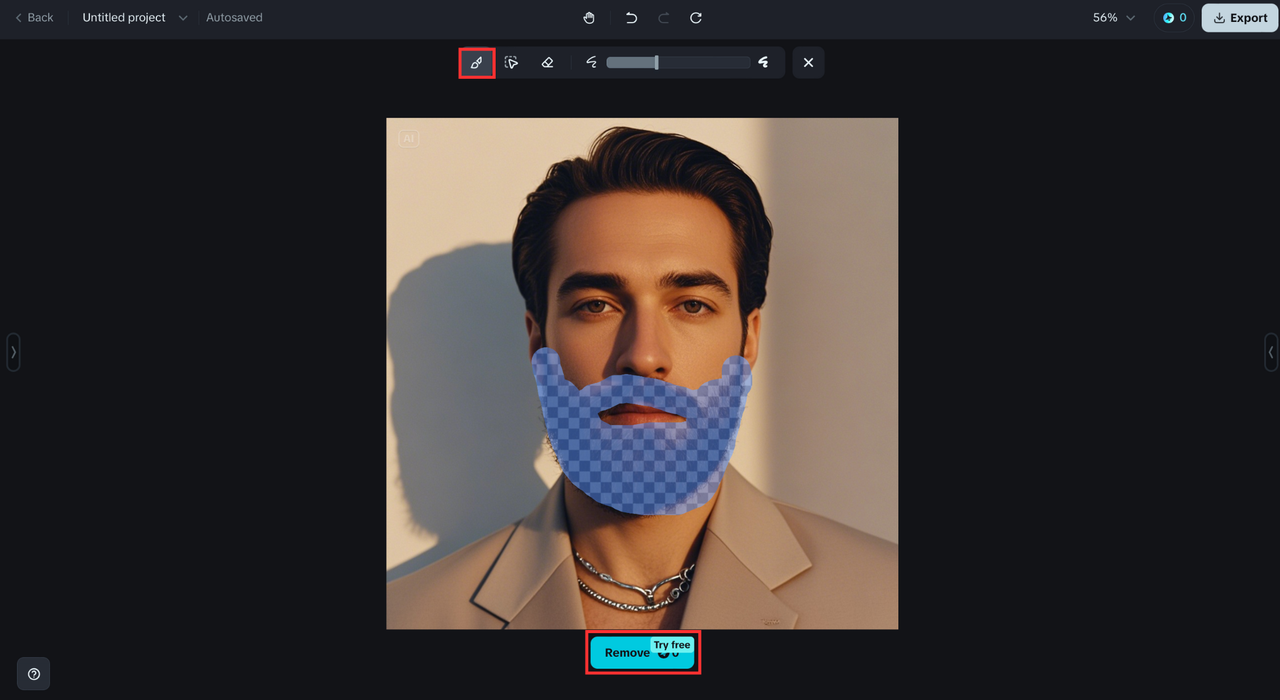 Selecting beard area